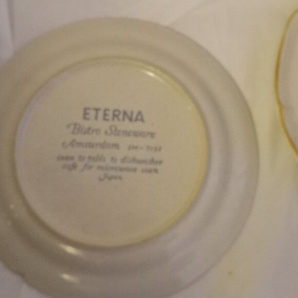 Eterna Bistro Stoneware Amsterdam vintage snack plates floral design - Picture 5 of 6